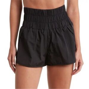Free People Movement | Black Nylon The Way Home High Waisted Shorts small